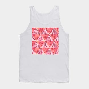 Palm Leaves And Geometric Forms Background Pattern Seamless Tank Top